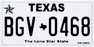 TX license plate BGV0468
