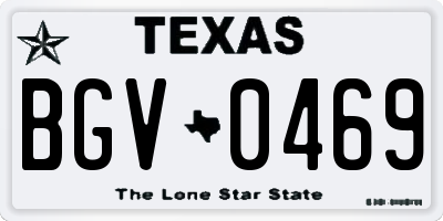 TX license plate BGV0469