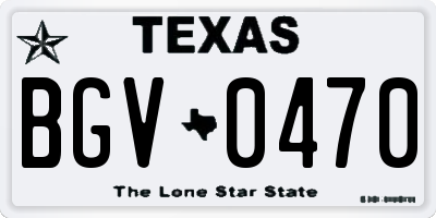 TX license plate BGV0470