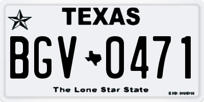 TX license plate BGV0471
