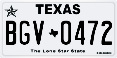 TX license plate BGV0472