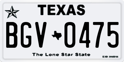 TX license plate BGV0475