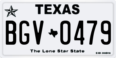 TX license plate BGV0479