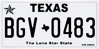 TX license plate BGV0483