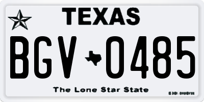 TX license plate BGV0485