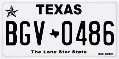 TX license plate BGV0486