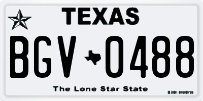 TX license plate BGV0488