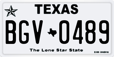 TX license plate BGV0489