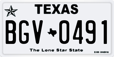 TX license plate BGV0491