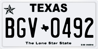 TX license plate BGV0492