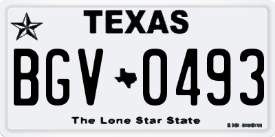 TX license plate BGV0493