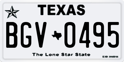TX license plate BGV0495