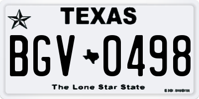 TX license plate BGV0498