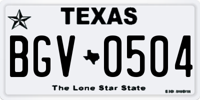 TX license plate BGV0504
