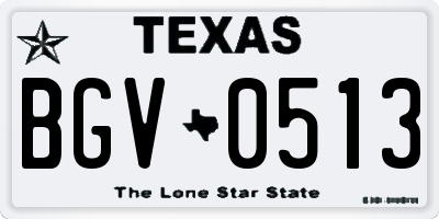 TX license plate BGV0513