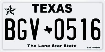 TX license plate BGV0516