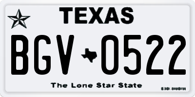 TX license plate BGV0522