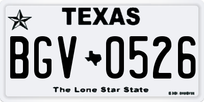 TX license plate BGV0526
