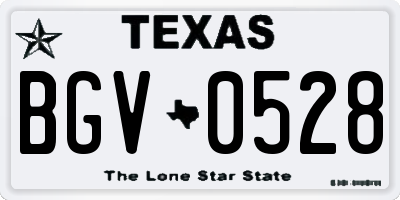 TX license plate BGV0528