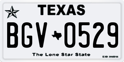 TX license plate BGV0529