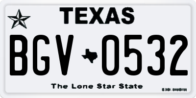TX license plate BGV0532