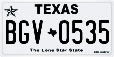 TX license plate BGV0535