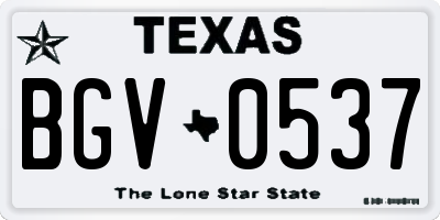 TX license plate BGV0537