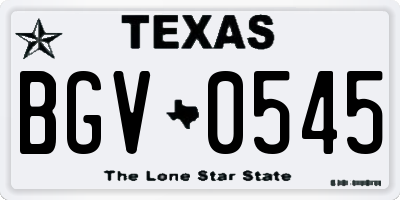 TX license plate BGV0545