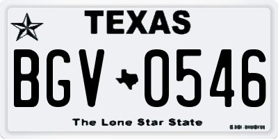 TX license plate BGV0546