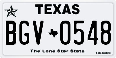 TX license plate BGV0548