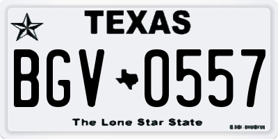 TX license plate BGV0557