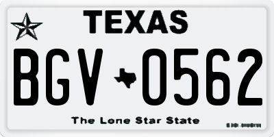 TX license plate BGV0562