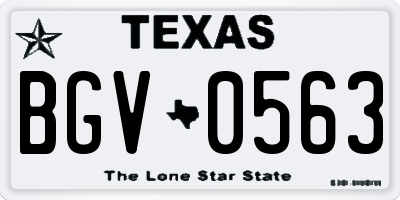 TX license plate BGV0563