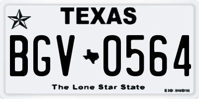 TX license plate BGV0564