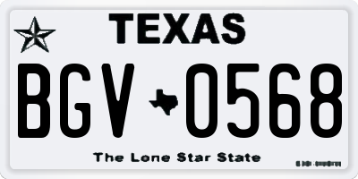 TX license plate BGV0568