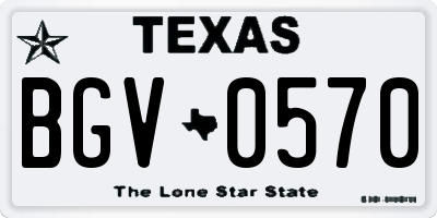 TX license plate BGV0570