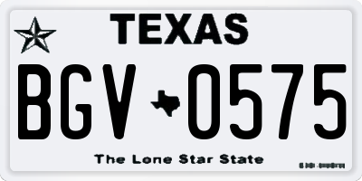 TX license plate BGV0575