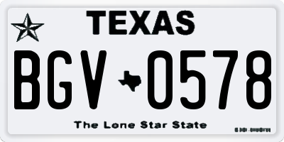 TX license plate BGV0578