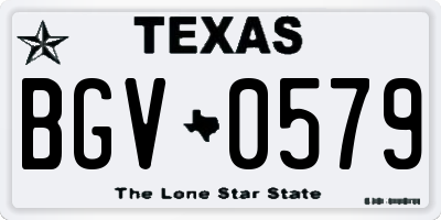 TX license plate BGV0579