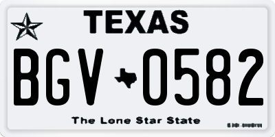 TX license plate BGV0582