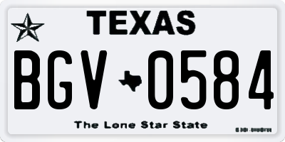 TX license plate BGV0584