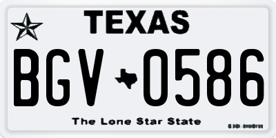 TX license plate BGV0586