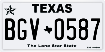 TX license plate BGV0587