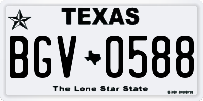 TX license plate BGV0588