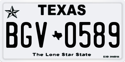 TX license plate BGV0589