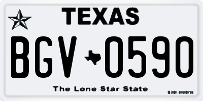 TX license plate BGV0590