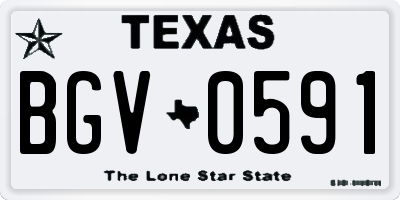 TX license plate BGV0591