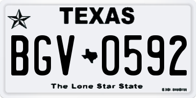 TX license plate BGV0592