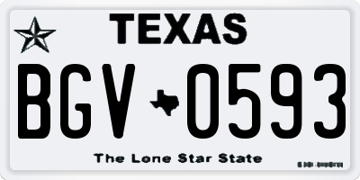 TX license plate BGV0593