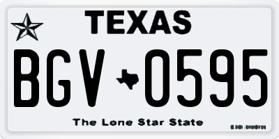 TX license plate BGV0595